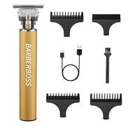 BarberBoss T-Blade - Cortadora de pelo y barba, cortadora de detalles inalámbrica para hombre, carga USB, 3 peines de precisión, herramienta de aseo para hombre, para cara, escote y línea capilar