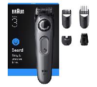 Recortadora Braun BeardTrimmer 3 BT3560 40 niveles 2 peines NiMH 50min Negro/Gris