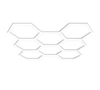 BarberPub Hexagon LED Garage Light, 30240LM 6500K Luz LED Hexagonal para Taller, Salón de Peluquería, Cubierta de PVC 8 Rejillas, (LP008/no regulable)