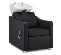 BarberPub Sillón de peluquería con Lavabo, reposapiernas Plegable, Lavabo de cerámica, Ajustable, sillón de peluquería para salón SPA 8675