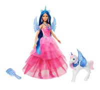Barbie Hadacornio Zafiro Muñeca Unicornio con alas, Cuerno y Vestido Rosa, 65 Aniversario, Serie Un Toque de Magia, Juguete +3 años (Mattel HRR16)