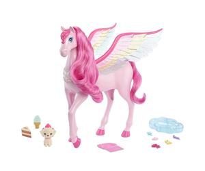Barbie A Touch of Magic, Pegaso Rosa con Perrito y Accesorios, Juguete +3 años (Mattel HLC41)