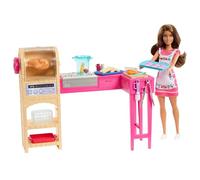 Barbie and Teresa Recipe for Friendship Teresa Muñeca de moda y conjunto de juego de cocina con más de 20 accesorios, que incluyen galletas que cambian de color, JCT06