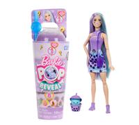 Barbie Pop Reveal Muñeca con Pelo Azul y Morado con Vaso Té de Burbujas Leche de malanga, con Cubitos de Hielo Que revelan Ropa, Mascotas y Accesorios Sorpresa, Juguete +3 años (HTJ19)