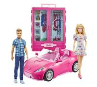 Barbie - Barbie y Ken con vehículo y armario