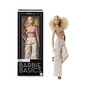 Barbie Basics Muñeca Modelo 07 de Moda para coleccionistas con Melena Rubia y Pantalones Blancos con Estampado, Ropa Intercambiable con Otras muñecas y Cuerpo articulado, JJX26