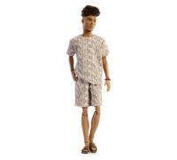 Barbie basics, muñeco 10 con pelo castaño, camiseta y pantalones cor