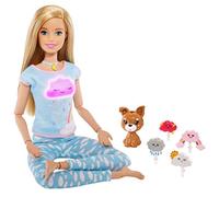 Barbie - Bienestar, Muñeca Rubia Meditando, con Accesorios (Mattel GNK01)