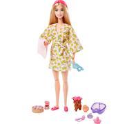 Barbie Bienestar SPA Muñeca articulada con Mascota y Accesorios de relajación, J