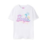 Barbie Blanco Pastel Palm Trees Camiseta de manga corta Mujeres
