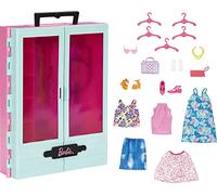 BARBIE Brand Barbie - Armario de Barbie, Incluye Ropa, Accesorios, Zapatos y Perchas, Regalo para niñas y niños de 3 a 8 años (Mattel HKR92)