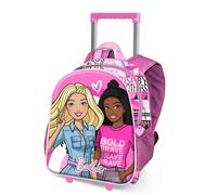 Barbie Brave-Mochila 3D con Ruedas Pequeña, Rosa, 26 x 34 cm, Capacidad 12,5 L