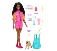 Barbie “Brooklyn” Aventuras al Aire Libre Muñeca con Atuendo de aventurera, con más de 10 Accesorios de Acampada, Incluido un cachorrito, JJV60