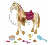 Barbie Misterios: En Busca de la Yegua Perdida Caballo Dance & Show, Caballo de juguete con sonidos para muñecas con trofeo y accesorios de establo, inspirado en la serie,+3 años, HXJ42