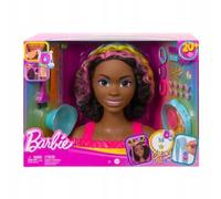 Barbie Totally Hair Color Reveal Arcoíris Neon Deluxe Cabeza afroamericana para peinar de muñeca con Accesorios para el Pelo, Juguete +3 años (Mattel HMD79)