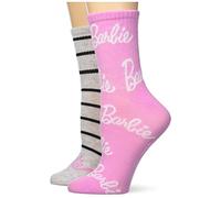 Barbie Calcetines para mujer (2 pares), Rosa/gris/multicolor, 9-11