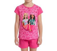 Barbie Camiseta y Pantalón Corto para Niña, Pijama Conjunto 2 Piezas para Niñas, Incluye Caja de Regalo, Talla 7 Años | Fuchsia
