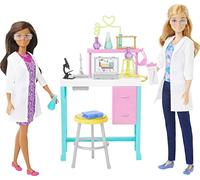 Barbie Careers Muñeca científica y Set de Laboratorio | 2 muñecas de moda, más de 10 accesorios STEM y más, +3 años, HJY95