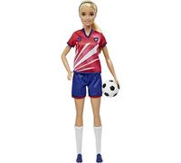 Barbie Careers Muñeca Futbolista con Ropa y Accesorios temáticos | Muñeca rubia con uniforme, botas y balón de fútbol, +3 años, HCN17
