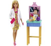 Barbie Carrera Juego Pediatra con Muñeca Rubia, Bebé, Camisa y Access