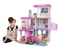 Barbie Casa de Muñecas Dreamhouse - con Piscina, Tobogán y Ascensor - Luces y Sonido - 75+ Piezas - 104 x 109 cm - Regalo para Niños de 3-7 Años, GRG93