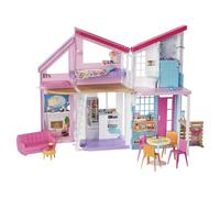 Barbie Casa Malibu, casa de muñecas de Dos Pisos Plegable con Muebles y Accesorios (Mattel FXG57)