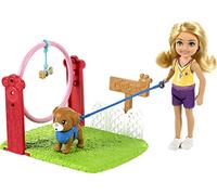 Barbie Chelsea Adiestradora Canina Muñeca Rubia con Accesorios y Perrito de Juguete, para niñas y niños +3 años (Mattel GTN62)