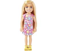 Barbie Muñeca Chelsea y Friends – Vestido morado con flores, cabello rubio – Color Rojo