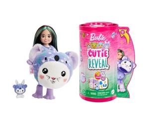 Barbie Chelsea Cutie Reveal Serie Disfraces Conejo koala Animal revela muñeca con mascota y accesorios sorpresa de moda, juguete +3 años (Mattel HRK31)