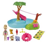 Barbie Chelsea El cumpleaños perdido Muñeca Rubia con Set de Juego de Agua, Mascotas de Juguete y Accesorios (Mattel GTM85)