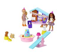 Barbie Chelsea Fiesta de Perritos Dos muñecas con Mascotas y Set de Juego con Accesorios, Juguete +3 años (Mattel HJY88)