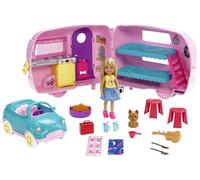 Barbie Chelsea Muñeca y su Caravana, con Perrito y Accesorios, Juguete para niñas y niños, +3 años, Supercaravana Hermana, FXG90