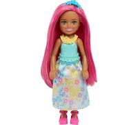 Barbie Chelsea Royal - Muñeca pequeña (6 pulgadas) con pelo rosa con falda extraíble, zapatos y accesorio para el cabello, juguete de 6 pulgadas