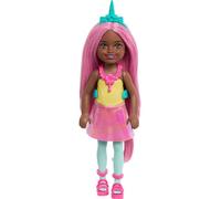 Barbie Chelsea Unicorn - Muñeca pequeña (6 pulgadas) con pelo rosa que lleva cola extraíble, zapatos y accesorio para el cabello, juguete de 6 pulgadas