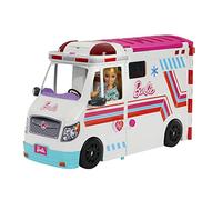 Barbie Clínica de cuidados Coche médico de Juguete para muñecas con Luces y Sonidos y Accesorios de Hospital, +3 años (Mattel HKT79)