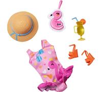 Barbie Clothes, Preschool Toys, My First Fashion Pack, Swimsuit and Flamingo, Easy Dress-Up Play, Beach Accessories