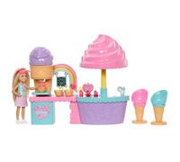 Barbie Club Chelsea Heladería Conjunto con muñeca Chelsea, Masa de Dos Colores y Accesorios, JMJ42