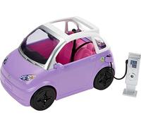Barbie Coche eléctrico para muñecas Mattel HJV36 Morado, estación de carga, descapotable +3 años