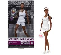 Barbie Colección Inspiring Women Venus Williams Muñeca de Moda con equipación de Tenis característica y Raqueta, Incluye Embalaje para exposición, HRM49