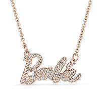 Barbie Collar con logotipo de Crystal Script, Aleación de zinc, Cubic Zirconia,