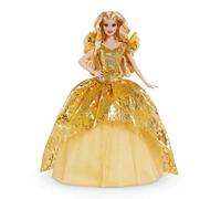 Barbie Collector Muñeca Navidad 2020 Rubia con Vestido Rojo y Dorado Brillante (Mattel GHT54)