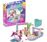 MEGA Construx Barbie Color Reveal Aventura con delfines Bloques de construcción con muñecas que revelan su color en el agua, 122 piezas, juguete +5 años (Mattel HHW83)