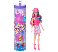 Barbie Color Reveal Colección Estrella de la disco Muñeca y accesorios con 6 sorpresas, brillo metálico y corpiño con cambio de color (los estilos pueden variar), JCP01