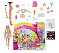 Barbie Color Reveal Set de Regalo Serie Neon Tie-Dye Flor Muñeca Que Revela Sus Colores al pelar su Capa teñida, con 25 Accesorios Sorpresa, Mascota y plastilina, Juguete +3 años (Mattel HCD26)