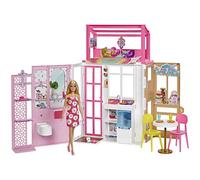 Barbie con apartamento Casa de muñecas con una Figura, Muebles y Accesorios, Regalo +3 años (Mattel HHY40)
