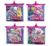 Barbie Conjuntos de accesorios de ropa de muñeca de moda, mundo jurásico, múltiples trajes con estampados de dinosaurios, colores rosa y verde, más de 3 años GWB08
