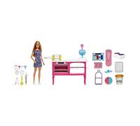 Barbie - Playset muñeca Malibú con pastelería