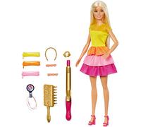 Barbie CREA Sus Ondas, Muñeca Rubia con Accesorios para Peinar, Regalo para Niñas y Niños 3-9 Años (Mattel GBK24), Multicolor