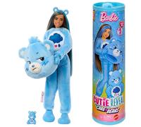 Barbie Cutie Reveal Care Bears Muñeca de moda y accesorios, incluye un disfraz del osito Quejoso y 10 sorpresas, incluidos el cambio de color y un osito en miniatura, JCN96
