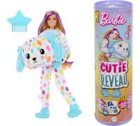 Barbie Cutie Reveal Muñeca con Disfraz de Perro dálmata de Colores, con Peine, Mascota y Accesorios Sorpresa de Moda, Serie Sueños de Colores, Juguete +3 años (HRK41)